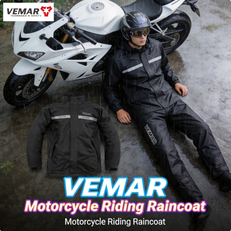 Motorcycle Gear Jacket - VEMAR Waterproof Riding Rain Gear Motorcycle