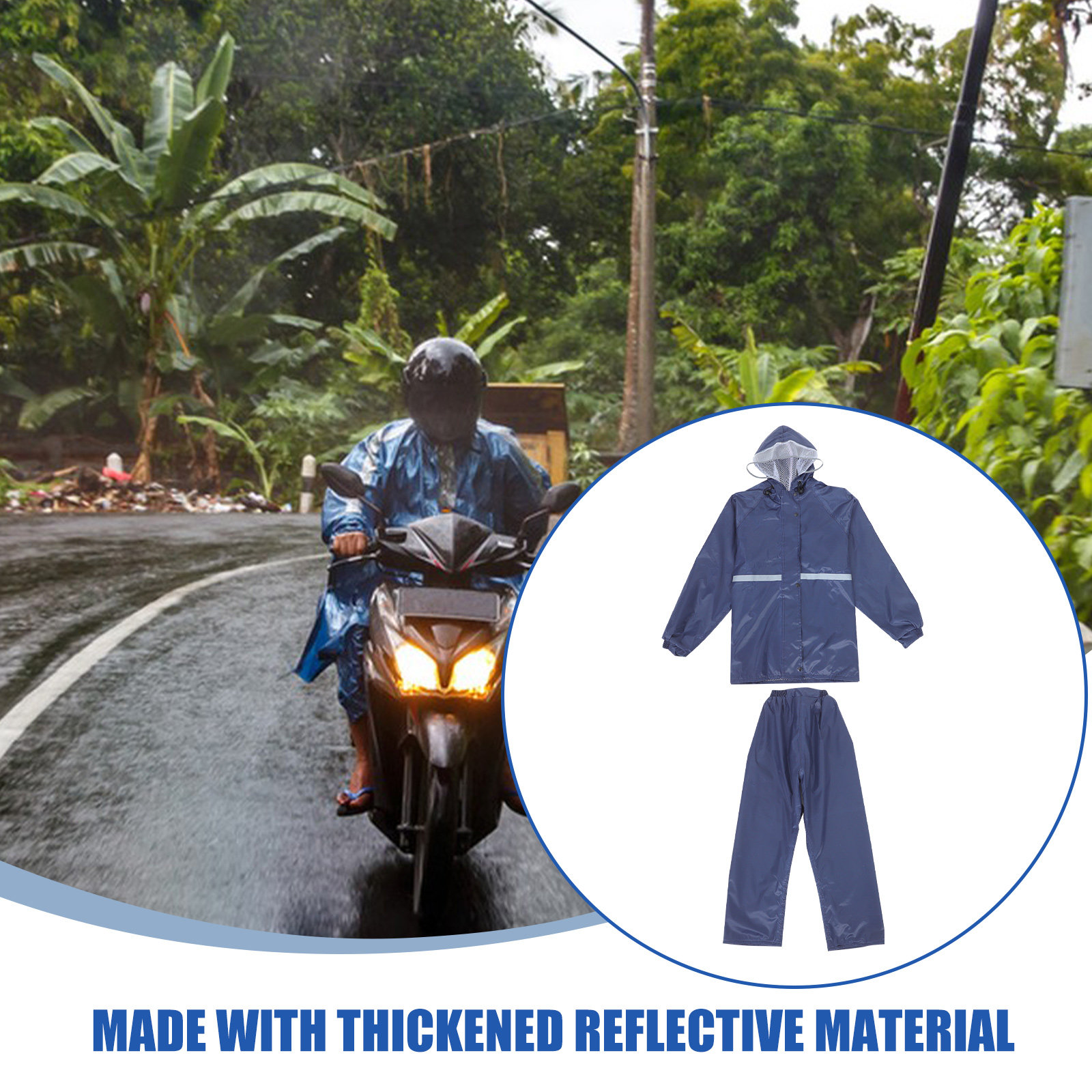 Reflective Motorcycle Rain Sui - Motorcycle Rain Suit 评论和价格