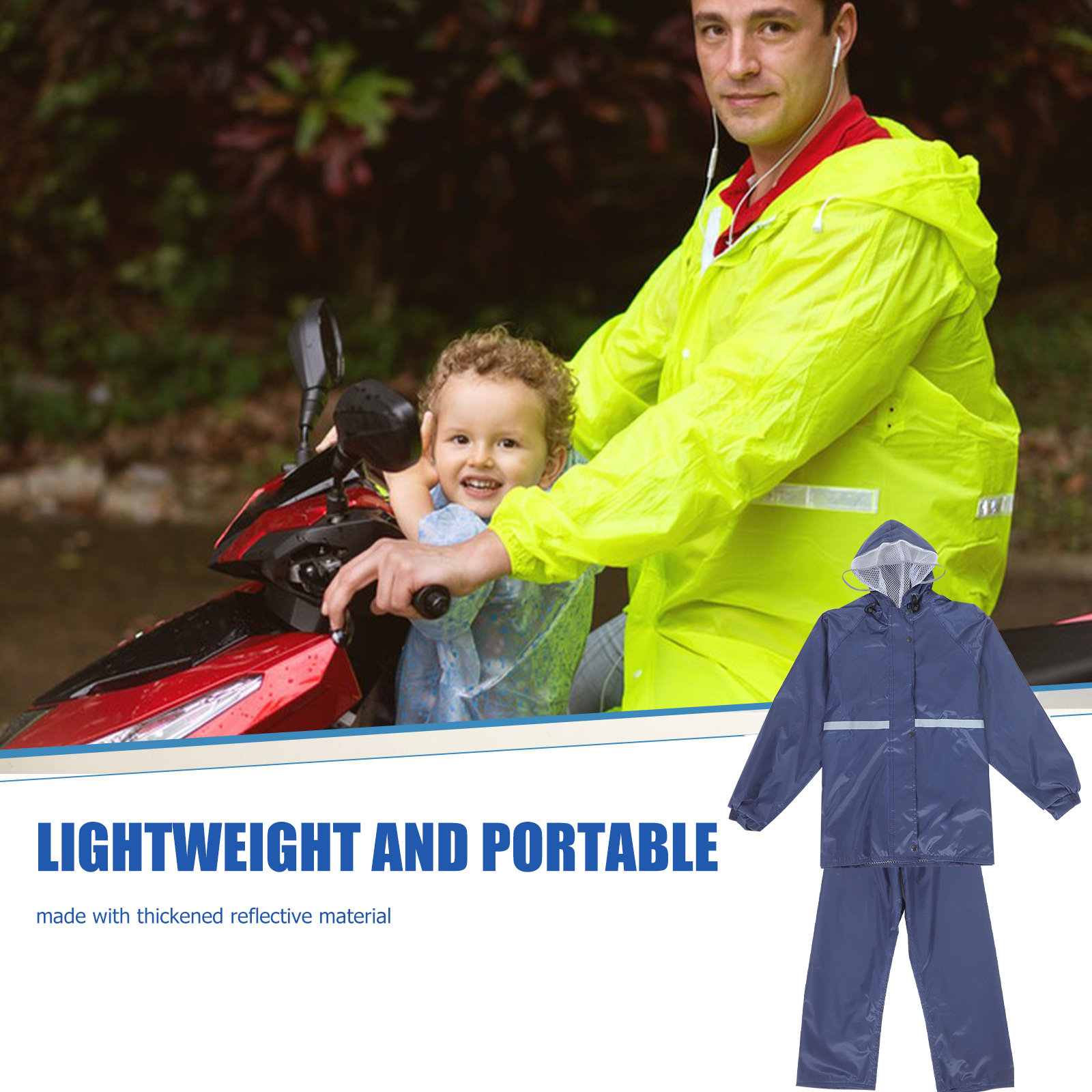 Reflective Motorcycle Rain Sui - Motorcycle Rain Suit 评论和价格