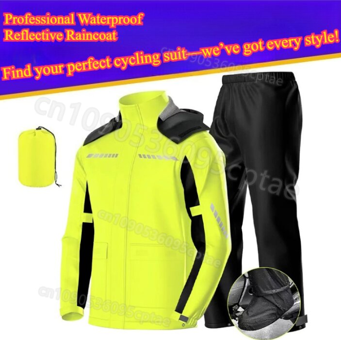 Waterproof Split Motorcycle Ra - Motorcycle Rain Suit 评论和价格