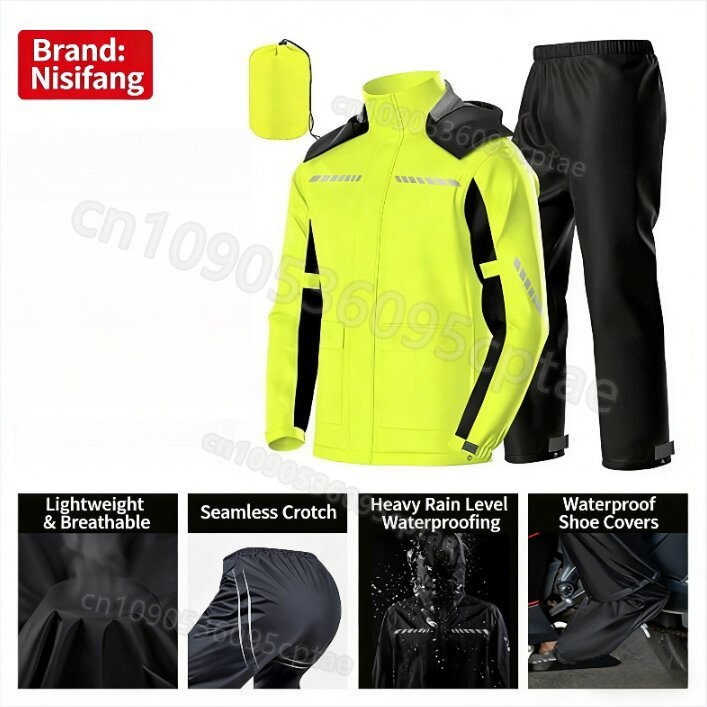 Waterproof Split Motorcycle Ra - Motorcycle Rain Suit 评论和价格