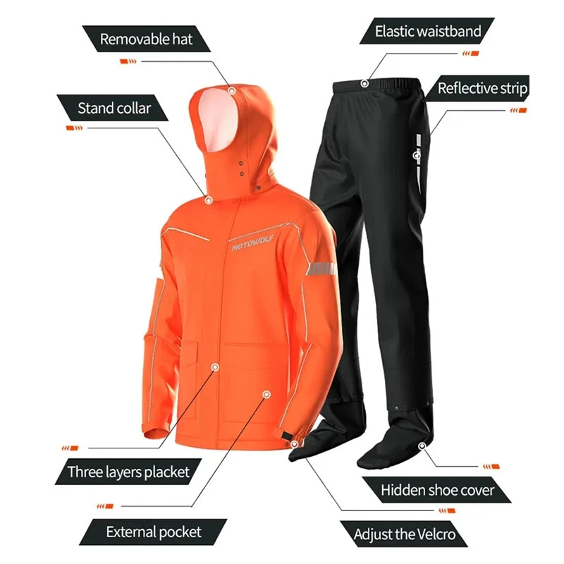 Split Motorcycle Raincoat Suit - Motorcycle Rain Suit 评论和价格